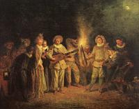 Watteau, Jean-Antoine - The Italian Comedy